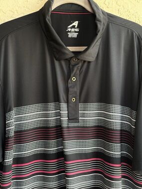 AHEAD Club Logo Golf Polo Black White Pink Gray Mens Sz XXL Shirt Big N Tall